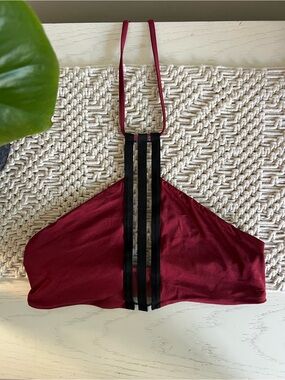 Beach bunny red and black bikini top